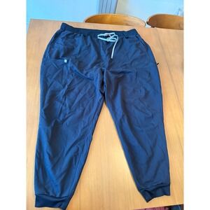 Fabletics‎ Jogger Scrub Pants Women's Black Drawstring Zipper Pockets